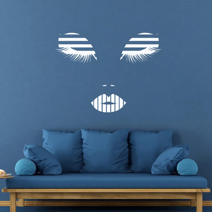 Wall Stickers Beauty Salon Makeup Appeal Eyes Eyelashes Lips Multi Color Selection