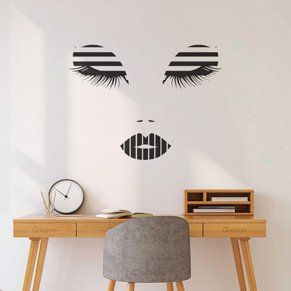 Wall Stickers Beauty Salon Makeup Appeal Eyes Eyelashes Lips Multi Color Selection