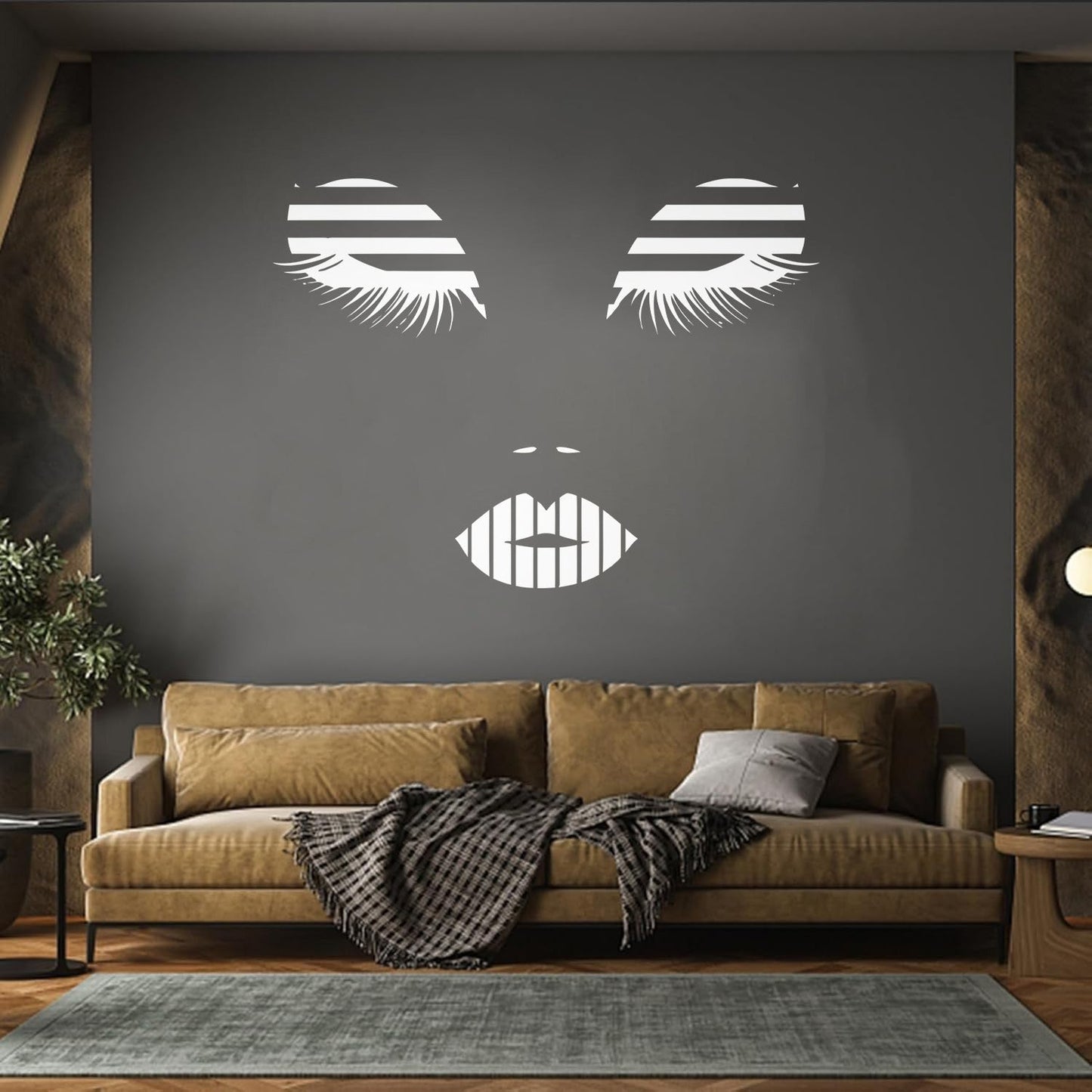 Wall Stickers Beauty Salon Makeup Appeal Eyes Eyelashes Lips Multi Color Selection