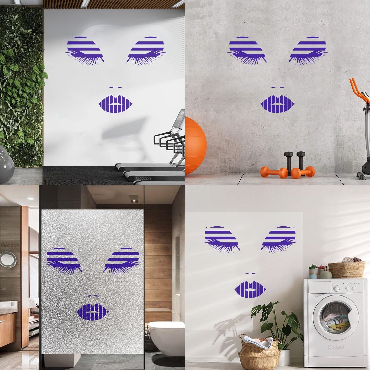 Wall Stickers Beauty Salon Makeup Appeal Eyes Eyelashes Lips Multi Color Selection