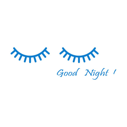 Vinyl Wall Decals Cartoon Eyes Goodnight Quote Words Nursery Wall Beautification