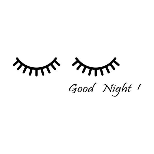 Vinyl Wall Decals Cartoon Eyes Goodnight Quote Words Nursery Wall Beautification