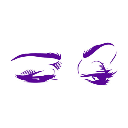 Engraving Decals Cartoon Girl Look Woman Eyelash Eyes Makeup Fashion Car Body Decoration