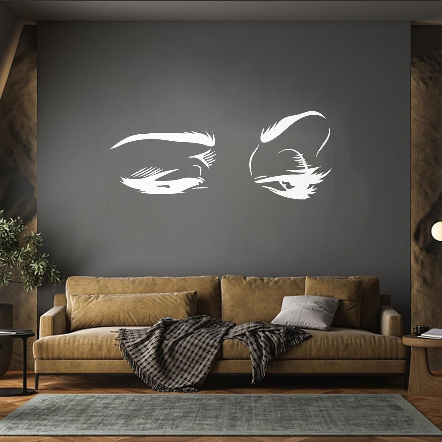 Engraving Decals Cartoon Girl Look Woman Eyelash Eyes Makeup Fashion Car Body Decoration