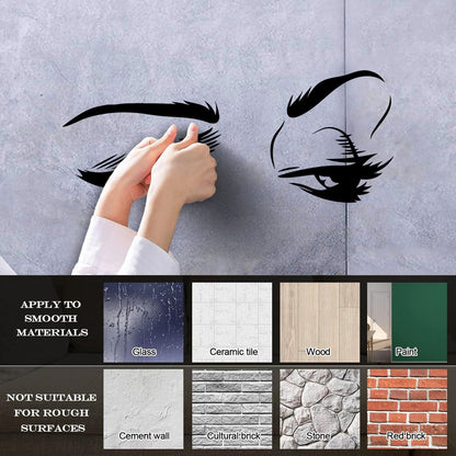 Engraving Decals Cartoon Girl Look Woman Eyelash Eyes Makeup Fashion Car Body Decoration