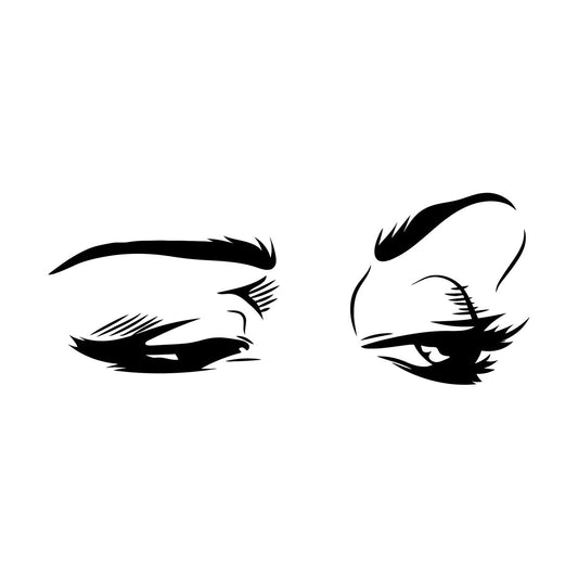 Engraving Decals Cartoon Girl Look Woman Eyelash Eyes Makeup Fashion Car Body Decoration