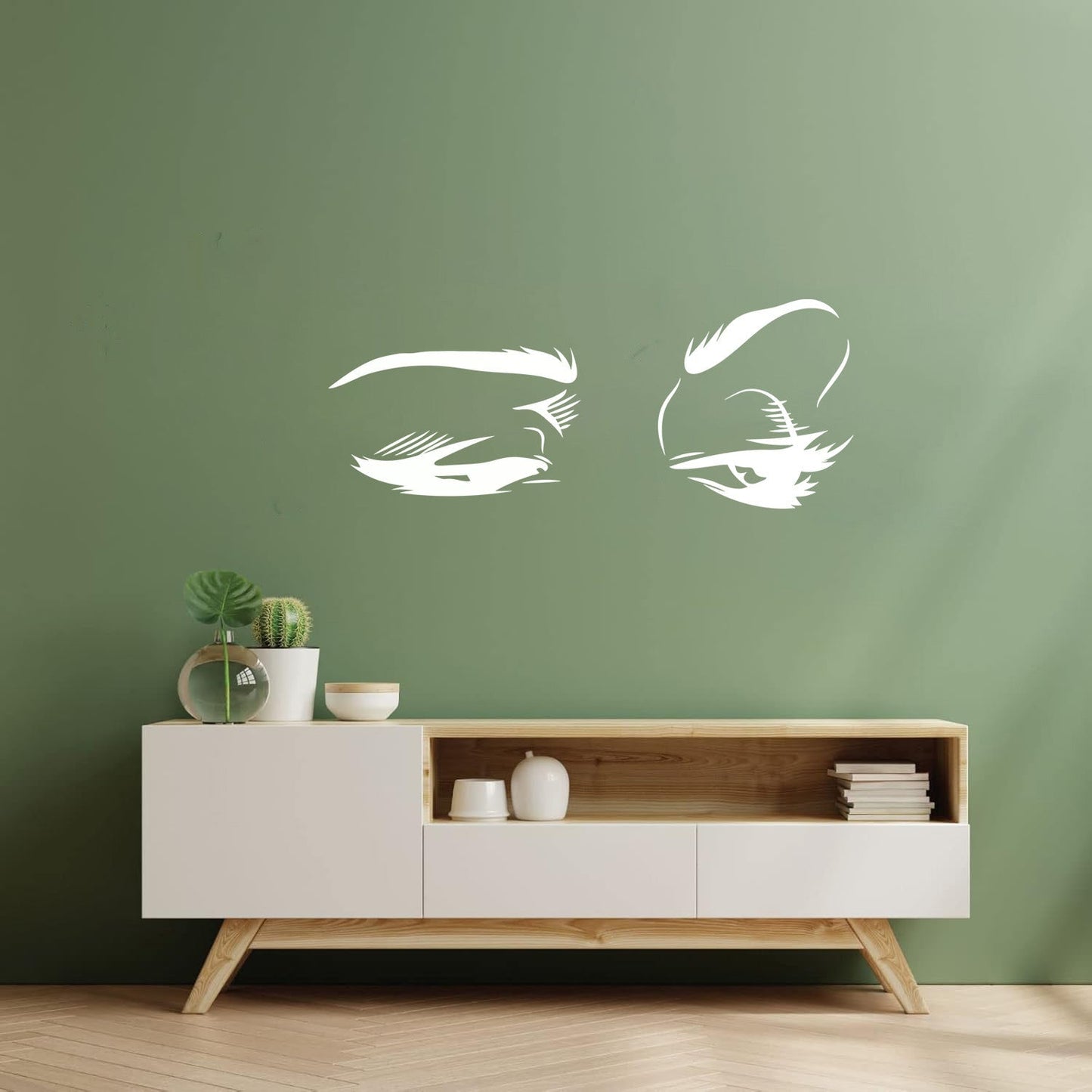 Engraving Decals Cartoon Girl Look Woman Eyelash Eyes Makeup Fashion Car Body Decoration