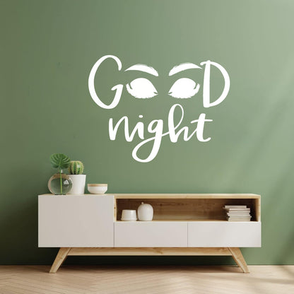 Mural And Wall Vinyl Decal Closed Eyes Good Night Quote Window Decals