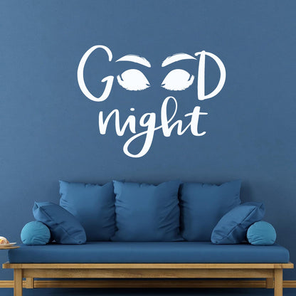 Mural And Wall Vinyl Decal Closed Eyes Good Night Quote Window Decals