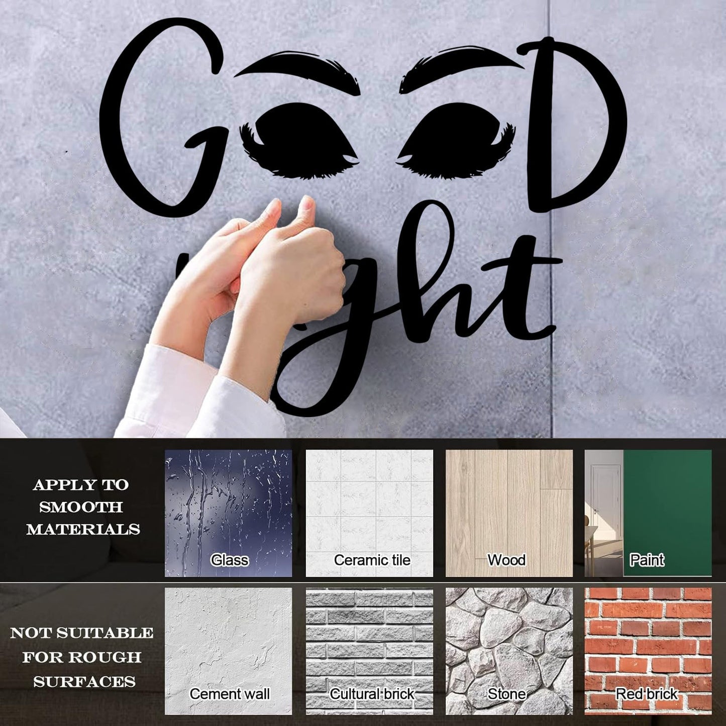 Mural And Wall Vinyl Decal Closed Eyes Good Night Quote Window Decals