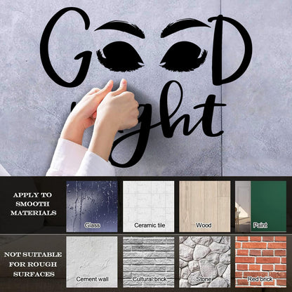 Mural And Wall Vinyl Decal Closed Eyes Good Night Quote Window Decals