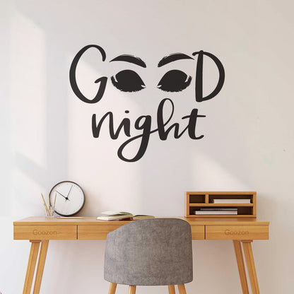 Mural And Wall Vinyl Decal Closed Eyes Good Night Quote Window Decals