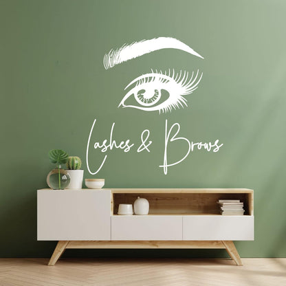 Wall Stickers Paster Paper Expressive Look Women Eyes Eyebrows Lashes Glass Stickers