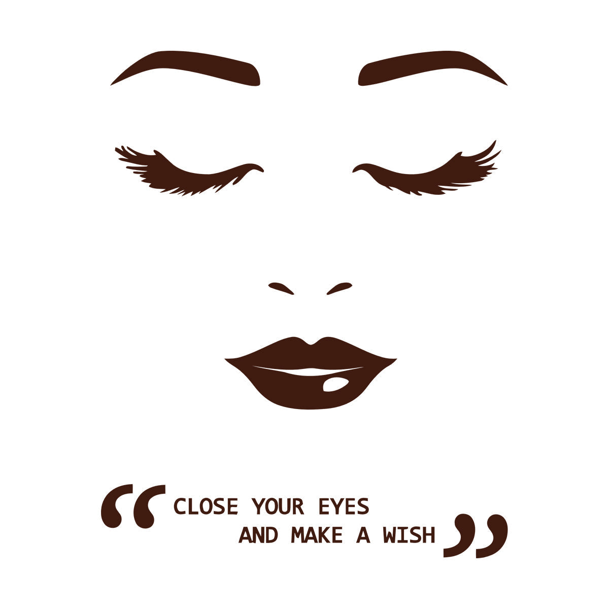Wall Vinyl Sticker Decor Eyelashes Eyes Lips Female Appeal Face Quote Store Decoration