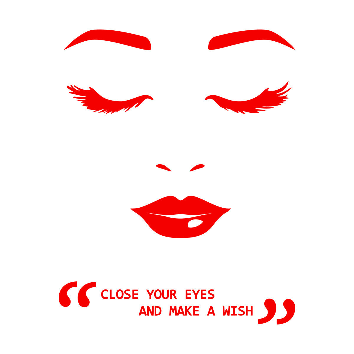 Wall Vinyl Sticker Decor Eyelashes Eyes Lips Female Appeal Face Quote Store Decoration