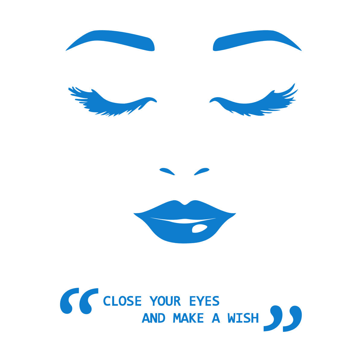 Wall Vinyl Sticker Decor Eyelashes Eyes Lips Female Appeal Face Quote Store Decoration