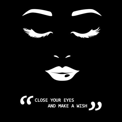 Wall Vinyl Sticker Decor Eyelashes Eyes Lips Female Appeal Face Quote Store Decoration