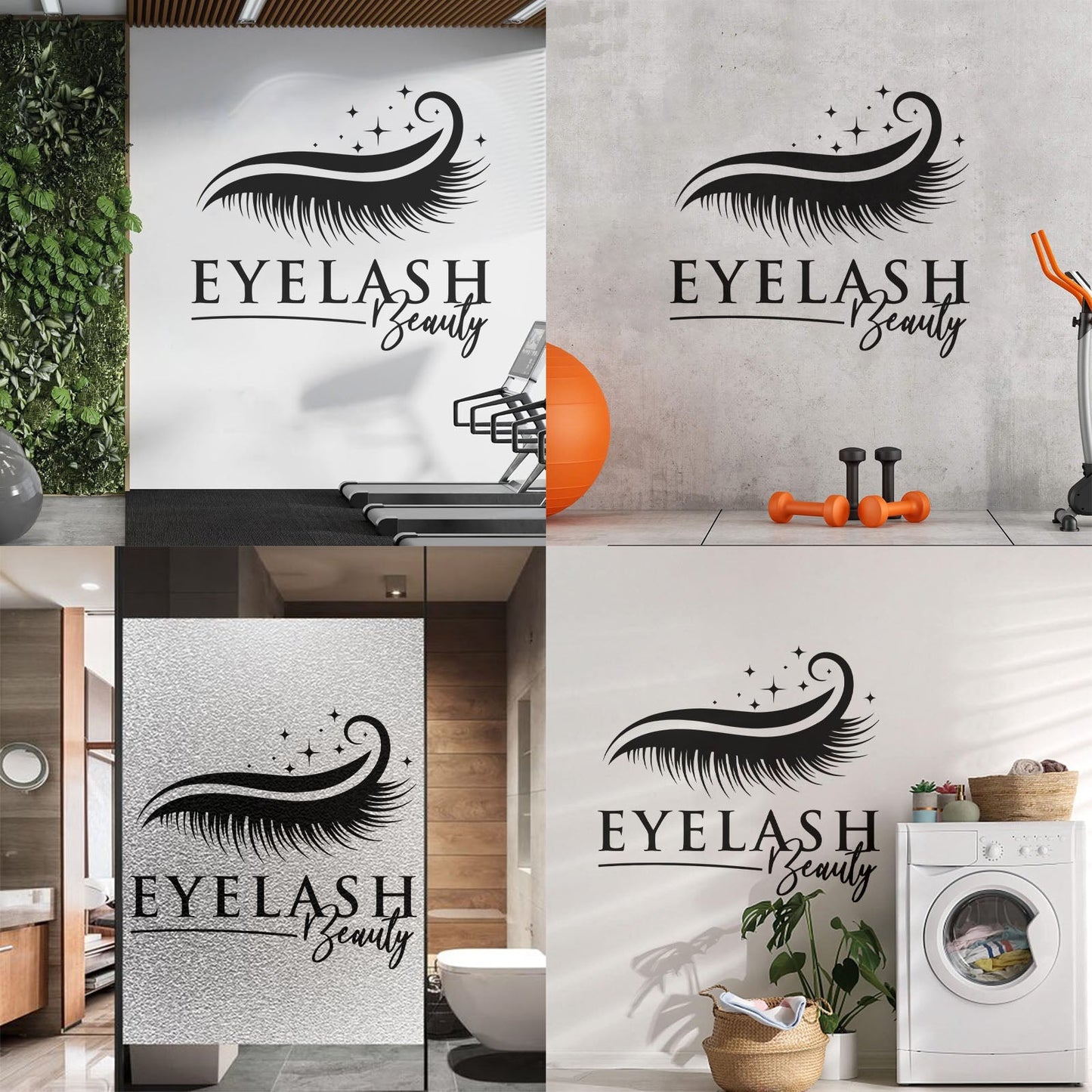 Eyes Closed Eyelashes Logo Beauty Salon Fine Carving Stickers Tattoo Culture
