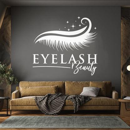 Eyes Closed Eyelashes Logo Beauty Salon Fine Carving Stickers Tattoo Culture