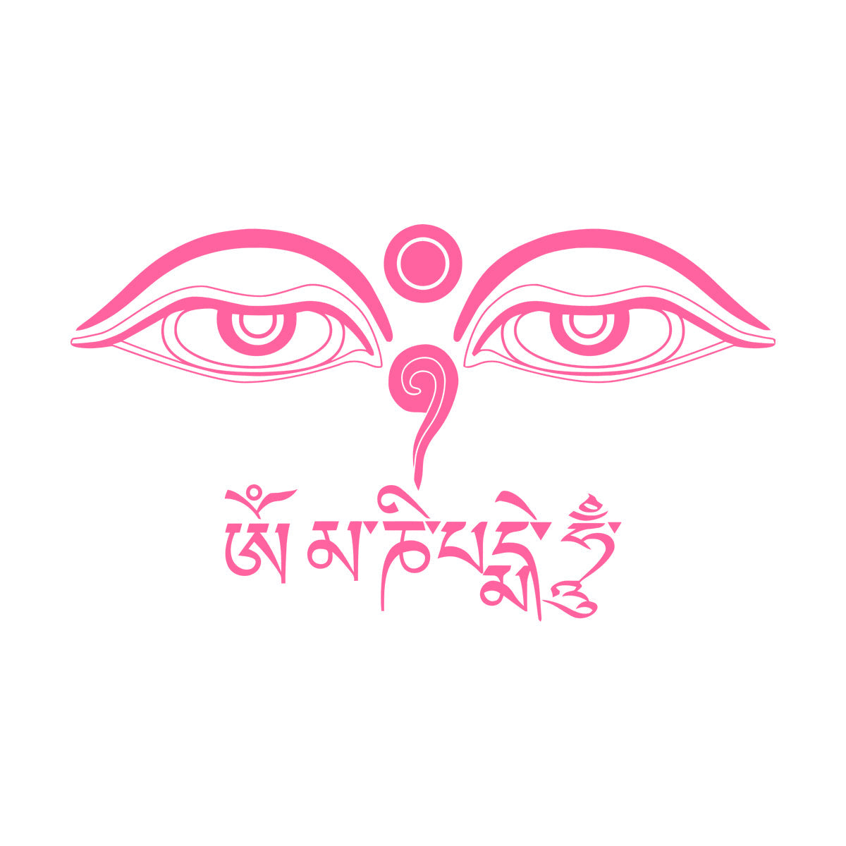 Wall Stickers Eyes Of Buddha Mantra Om Buddhist Buddhism Yoga Removable Without Leaving Glue