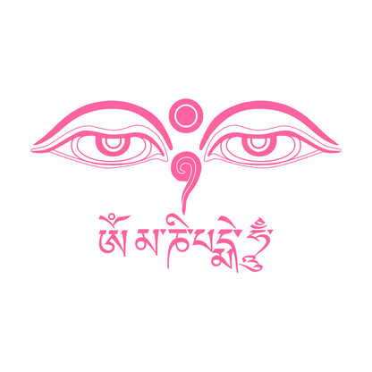 Wall Stickers Eyes Of Buddha Mantra Om Buddhist Buddhism Yoga Removable Without Leaving Glue