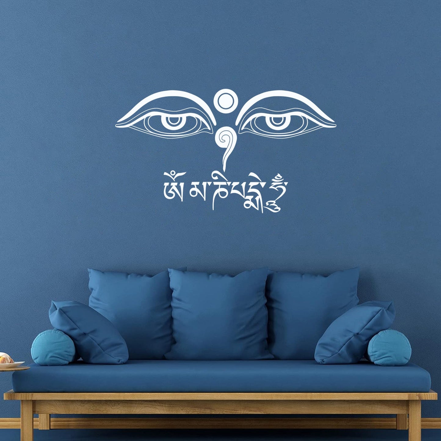Wall Stickers Eyes Of Buddha Mantra Om Buddhist Buddhism Yoga Removable Without Leaving Glue