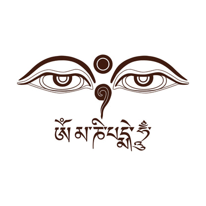 Wall Stickers Eyes Of Buddha Mantra Om Buddhist Buddhism Yoga Removable Without Leaving Glue
