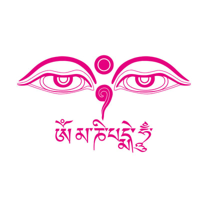Wall Stickers Eyes Of Buddha Mantra Om Buddhist Buddhism Yoga Removable Without Leaving Glue