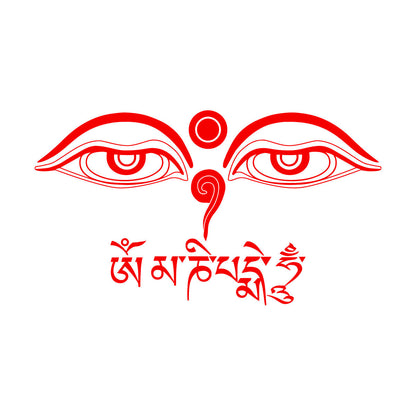 Wall Stickers Eyes Of Buddha Mantra Om Buddhist Buddhism Yoga Removable Without Leaving Glue
