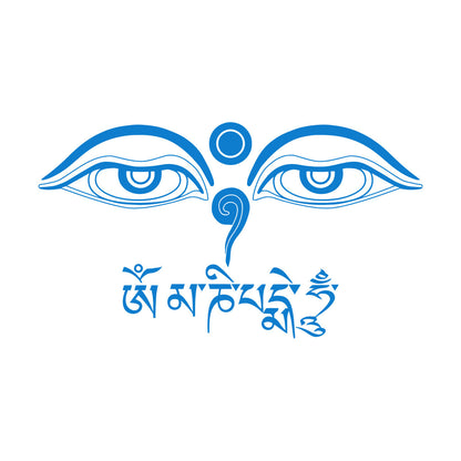 Wall Stickers Eyes Of Buddha Mantra Om Buddhist Buddhism Yoga Removable Without Leaving Glue