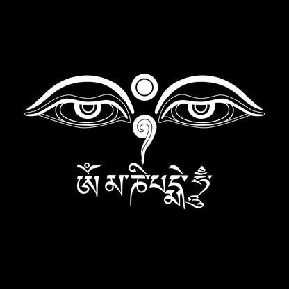 Wall Stickers Eyes Of Buddha Mantra Om Buddhist Buddhism Yoga Removable Without Leaving Glue