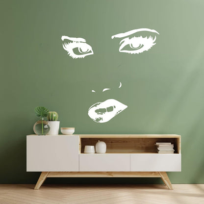 Engraving Stickers Female Appeal Woman Face Eyes Lips Multi Color Selection