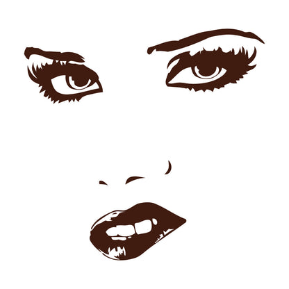 Engraving Stickers Female Appeal Woman Face Eyes Lips Multi Color Selection