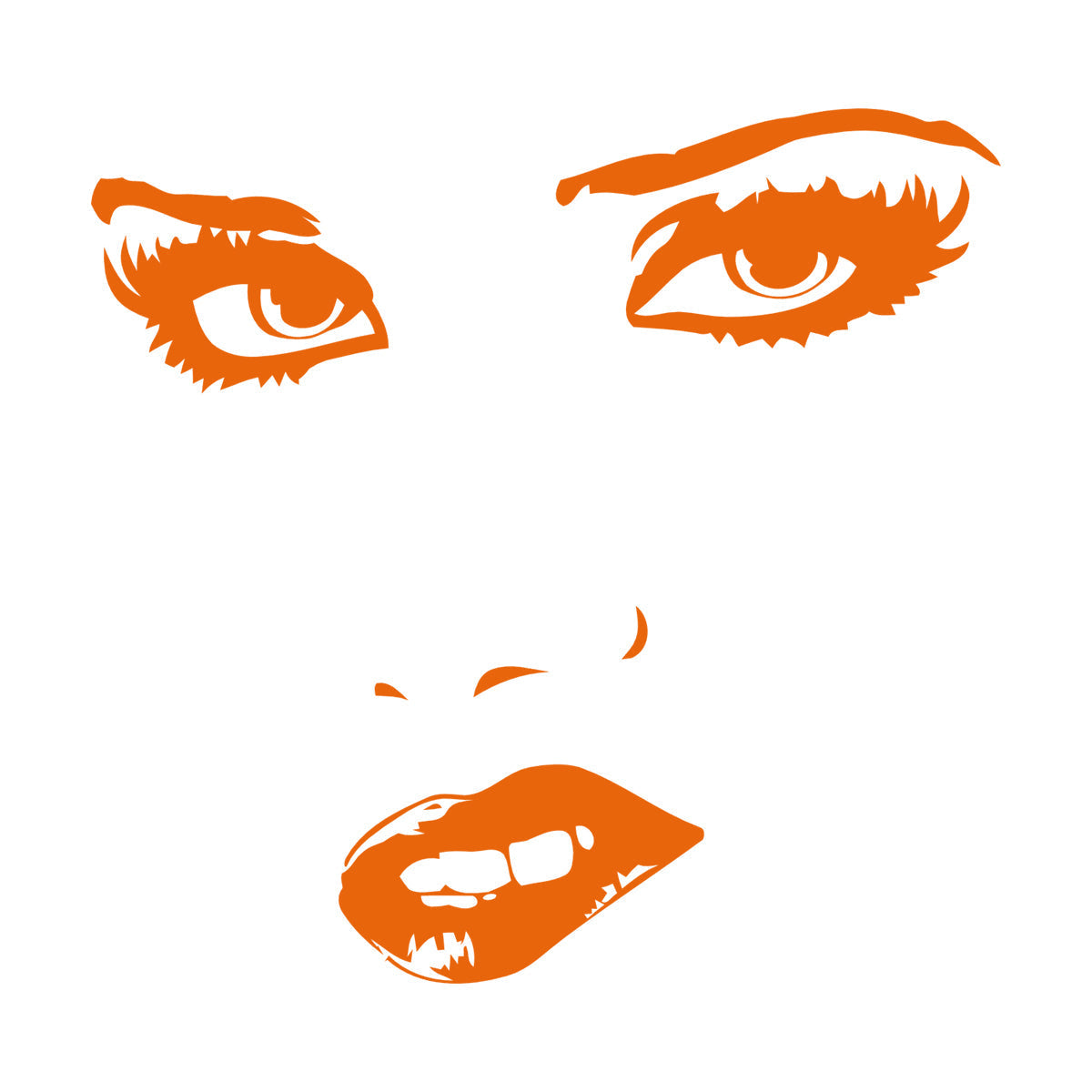 Engraving Stickers Female Appeal Woman Face Eyes Lips Multi Color Selection