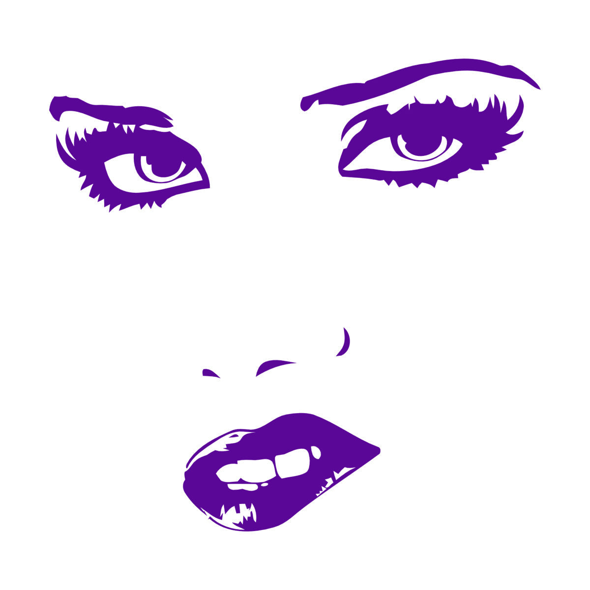 Engraving Stickers Female Appeal Woman Face Eyes Lips Multi Color Selection