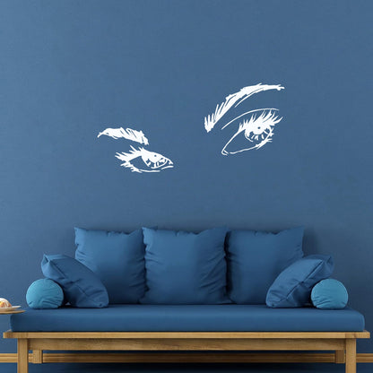 Girl'S Face Beautiful Eyes Long Eyelashes Spa Salon Wall Decals Pvc Easy Installation