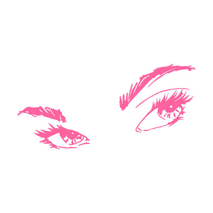 Girl'S Face Beautiful Eyes Long Eyelashes Spa Salon Wall Decals Pvc Easy Installation