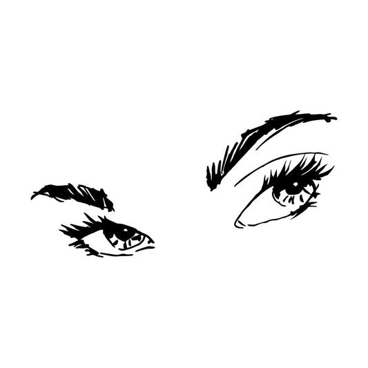 Girl'S Face Beautiful Eyes Long Eyelashes Spa Salon Wall Decals Pvc Easy Installation