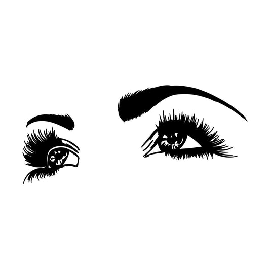 Lettering Stickers Girl'S Face Big Eyelashes Beautiful Eyes Beauty Salon Art Mural Painting