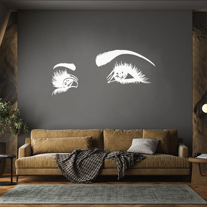 Lettering Stickers Girl'S Face Big Eyelashes Beautiful Eyes Beauty Salon Art Mural Painting