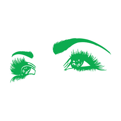 Lettering Stickers Girl'S Face Big Eyelashes Beautiful Eyes Beauty Salon Art Mural Painting