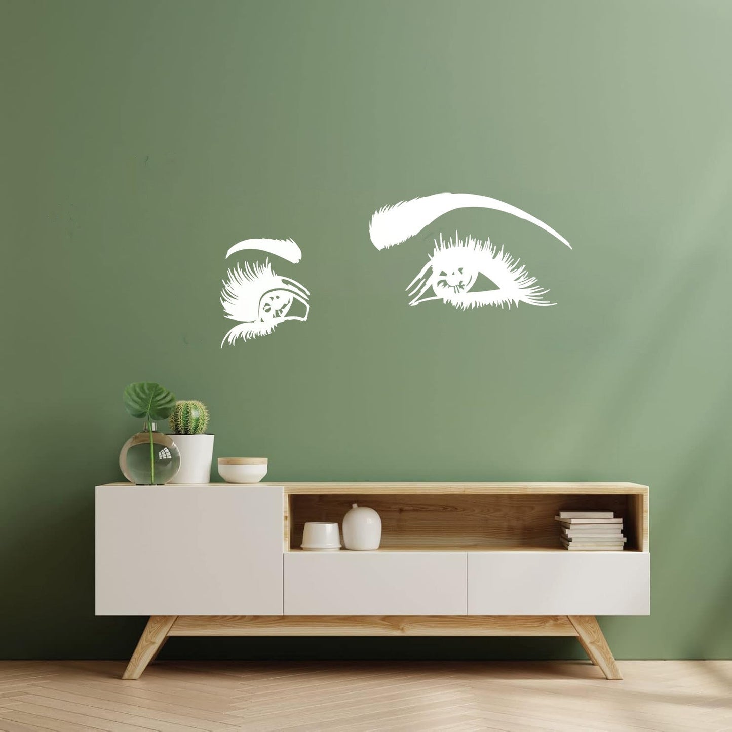 Lettering Stickers Girl'S Face Big Eyelashes Beautiful Eyes Beauty Salon Art Mural Painting