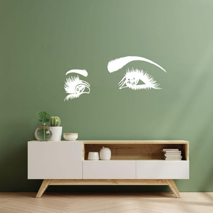 Lettering Stickers Girl'S Face Big Eyelashes Beautiful Eyes Beauty Salon Art Mural Painting