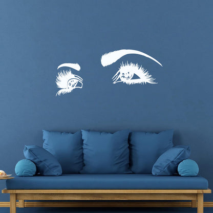 Lettering Stickers Girl'S Face Big Eyelashes Beautiful Eyes Beauty Salon Art Mural Painting
