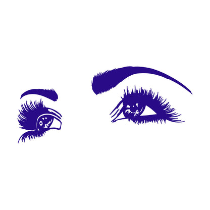 Lettering Stickers Girl'S Face Big Eyelashes Beautiful Eyes Beauty Salon Art Mural Painting