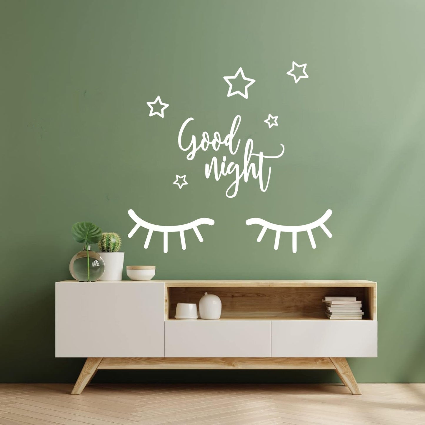 Wall Decals Paster Paper Closed Eyes Good Night Stars Sleep Quote Multiple Size Options