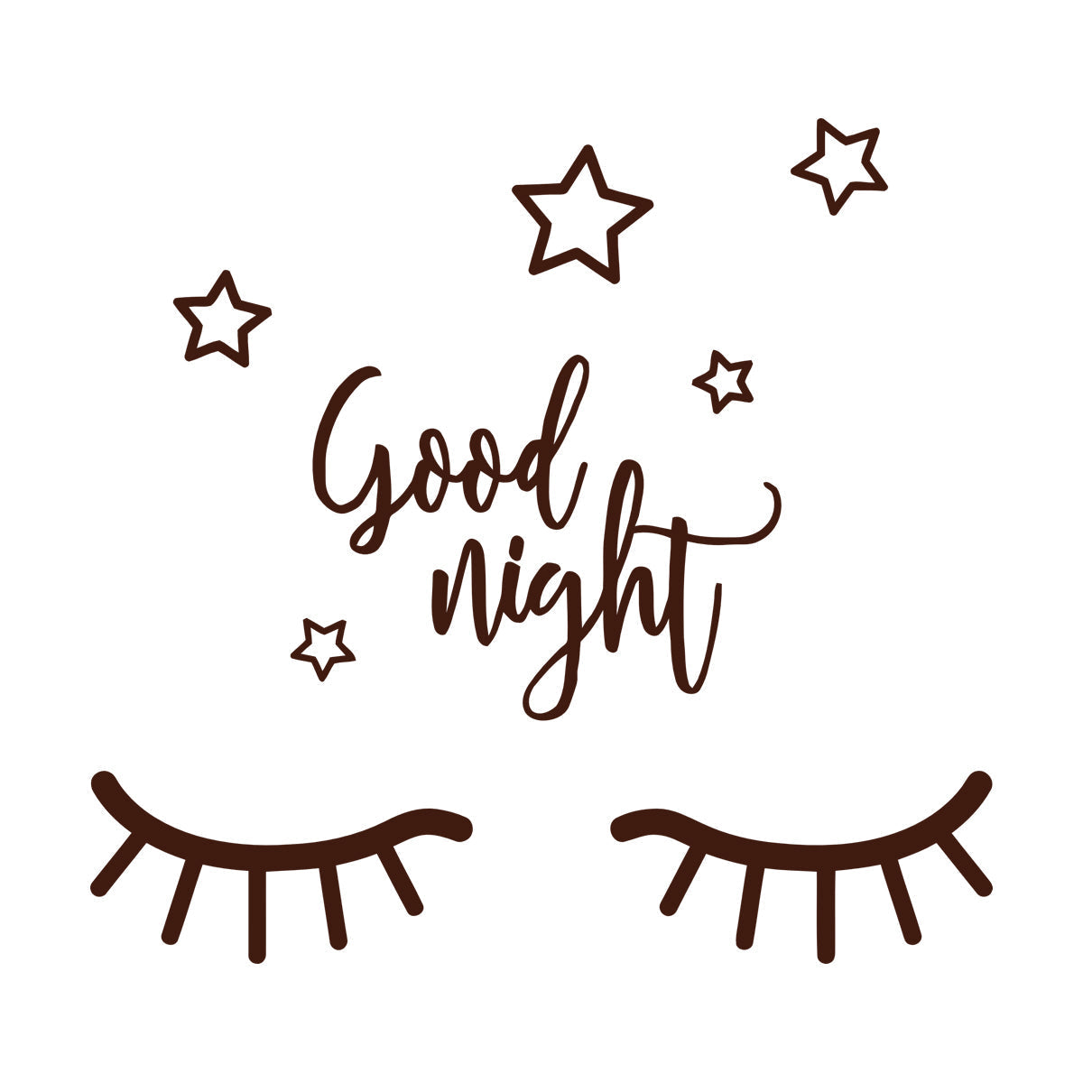 Wall Decals Paster Paper Closed Eyes Good Night Stars Sleep Quote Multiple Size Options