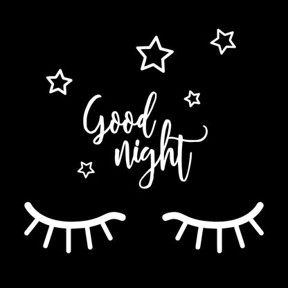 Wall Decals Paster Paper Closed Eyes Good Night Stars Sleep Quote Multiple Size Options