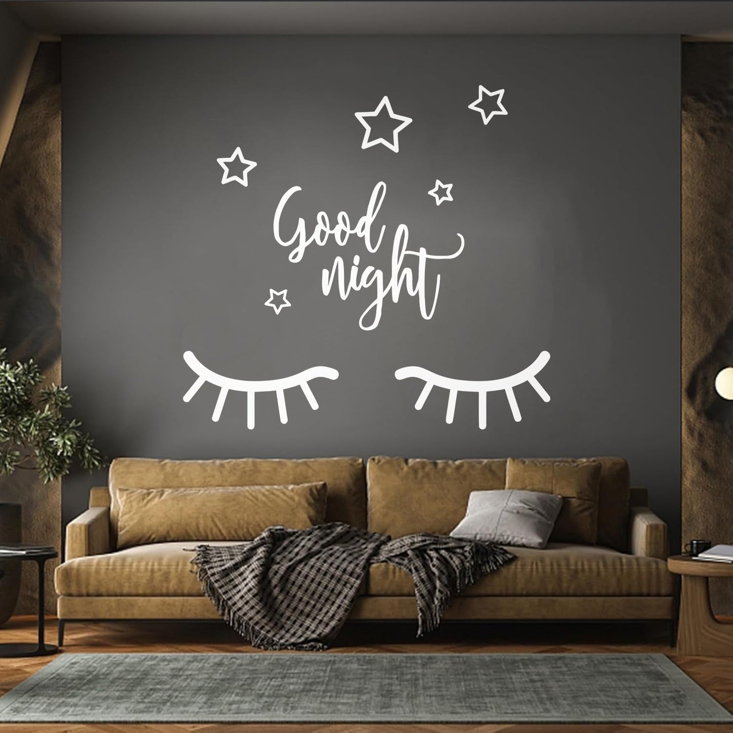Wall Decals Paster Paper Closed Eyes Good Night Stars Sleep Quote Multiple Size Options