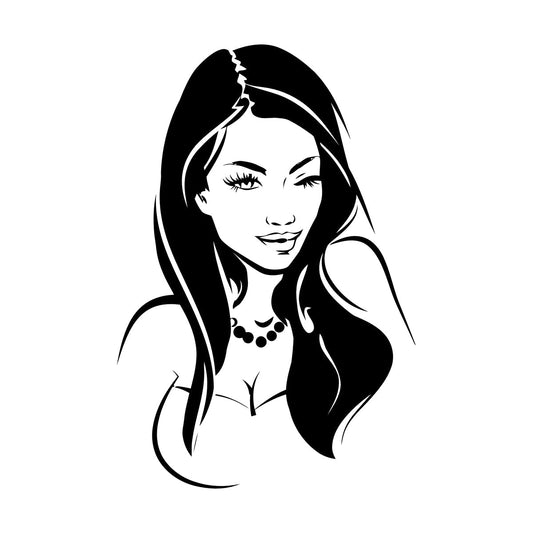 Appeal Hot Girl Wink Lips Eyes Face Lettering Stickers Multi Color Selection